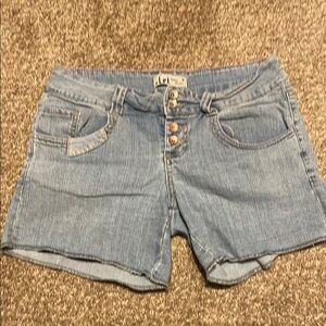 Lee Light Blue Button-Front Denim Shorts
